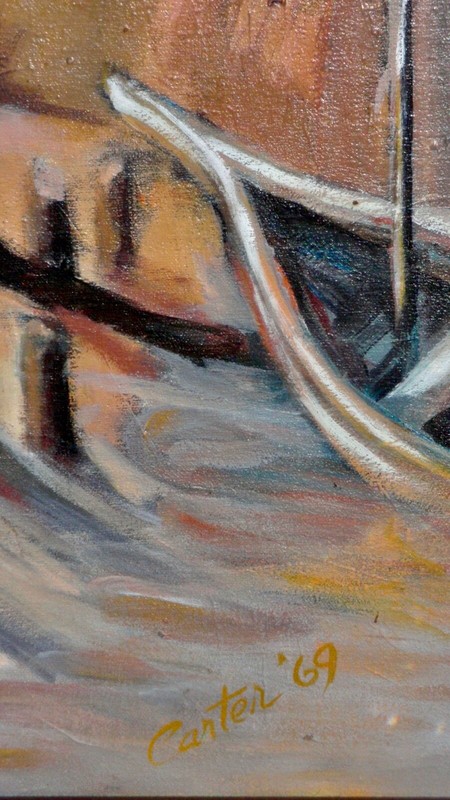 1969 Carter Abstract Oil Painting Mid Century Modern Abstraction Expressionism gallery