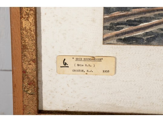 Exciting William L. Drake signed Watercolor "Erie R.R- Croxon, New Jersey" gallery
