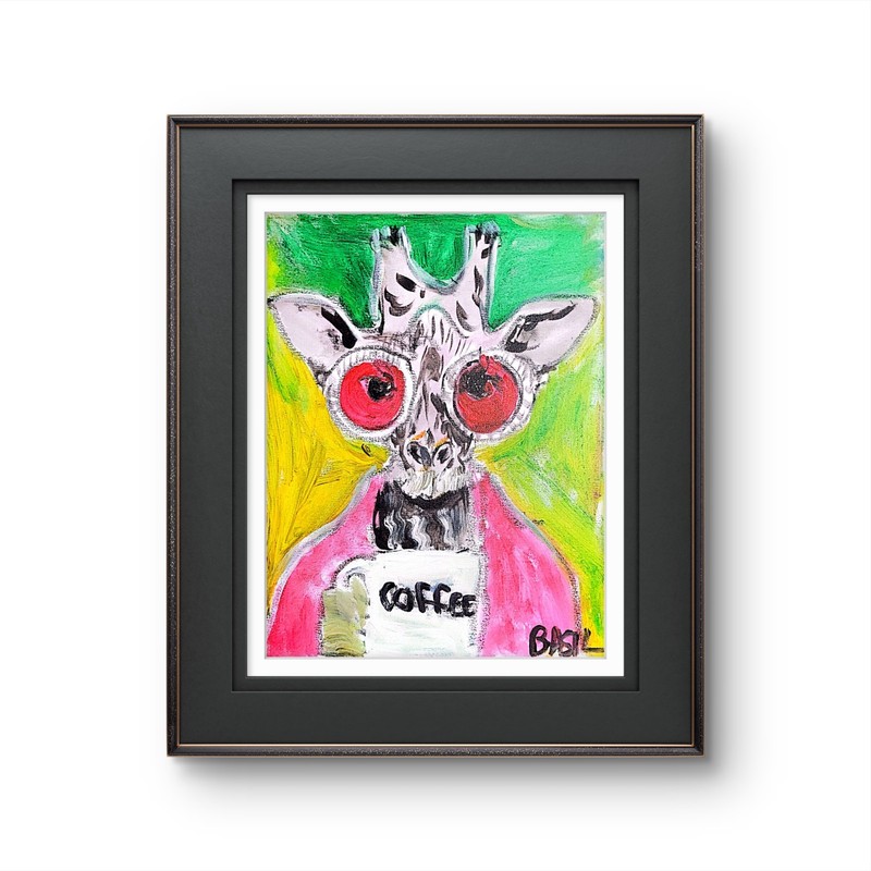 Giraffe Therapist Abstract Expressionist Original Painting Canvas