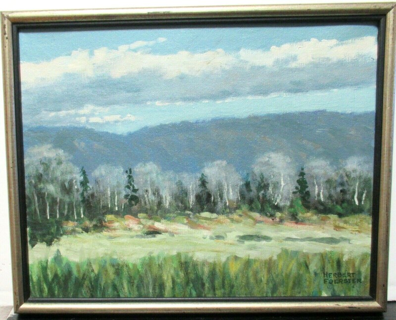 HERBERT FOERSTER MOUNTAIN LANDSCAPE ORIGINAL OIL ON CANVAS PAINTING