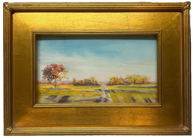 Vintage LEE ROWAN Shadows on Scotland Rd NEWBURYPORT MA Cape Ann Pastel PAINTING