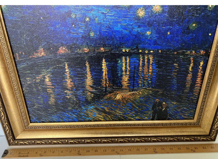 Starry Night Vincent Van Gogh Museum Framed Canvas Print Wall Art 22" x 26" gallery