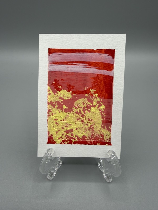 ACEO original painting, from "Stay Close" series, acrylic paint on paper