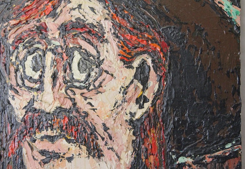 Vintage Impasto Oil Painting 10x17 Cowboy Portrait Caricature Comic gallery