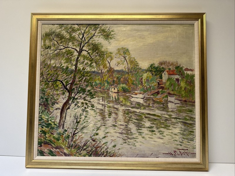 ANTIQUE IMPRESSIONIST PAINTING LANDSCAPE HUGO MELVILLE FISHER CALIFORNIA FAMOUS