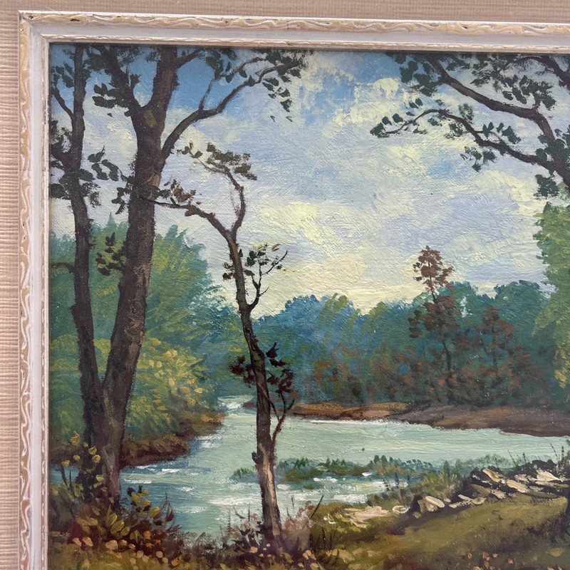 ALVIN G STUPE 1877-1974 Fox River Batavia Illinois Landscape Framed Original Art gallery