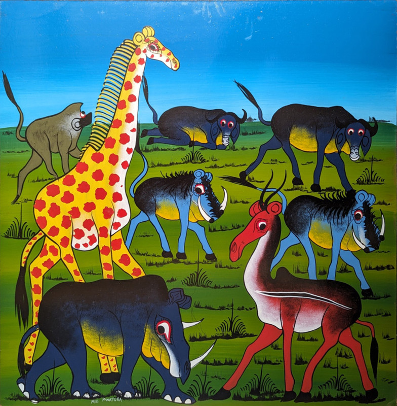 MISS MWATUKA’s ANIMALS ON THE SAVANNAH Sil Collection 2’x2′