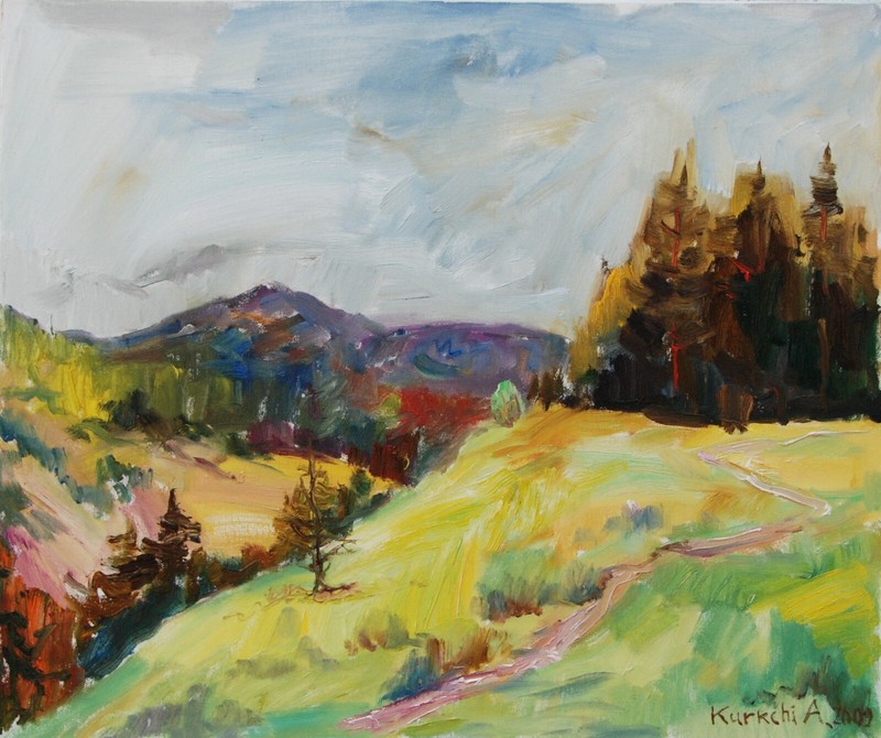 Landscape#37 Original Oil Painting by Aleksandr Kurkchi Faimous Ukrainian Artist