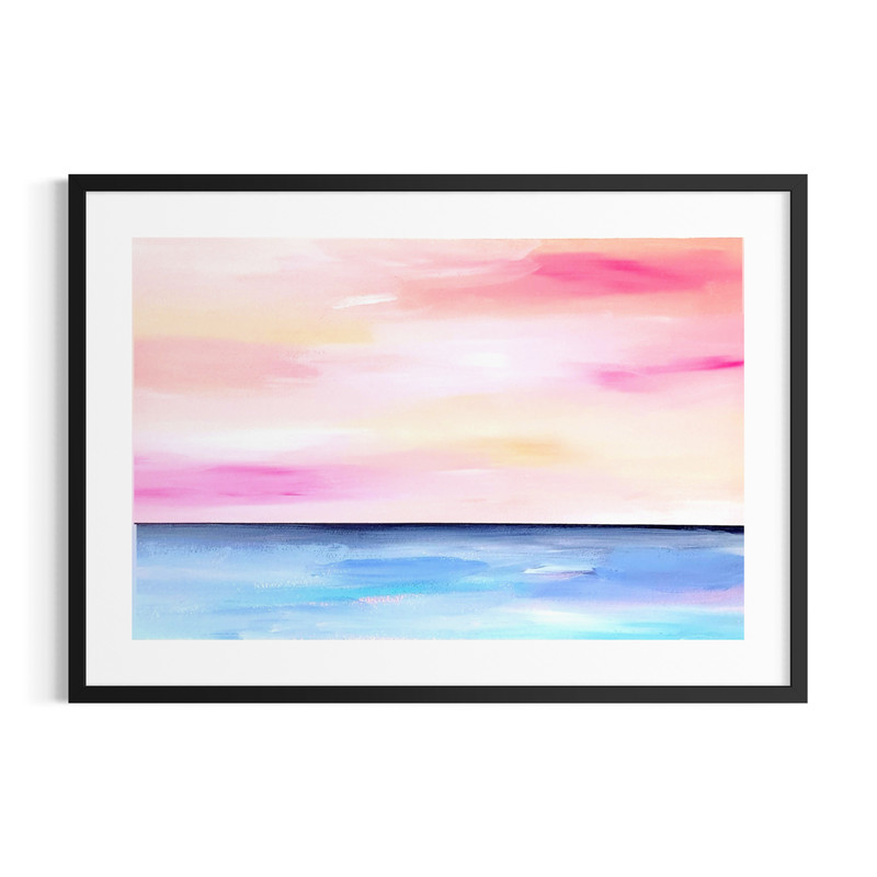 Original Abstract 12×18 Coastal Painting Acrylic Multicolor Wall Art Living Room