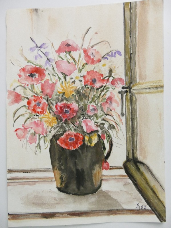 Ingeborg Jakob Wilhelmshaven watercolor autographed dated 13×18.5cm To-5033