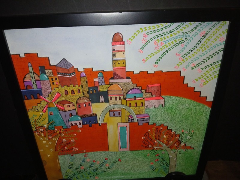 Beautiful Original Artwork Landscape Painting City Of Jerusalem By Hiroot MBC