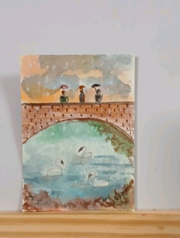 crossing the Bridge on a windy rainy day.