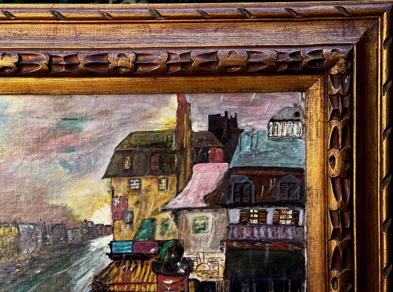 VTG Mid-20th C Original Realistic O/B Genre Scene "Old Paris", Signed/Framed! gallery