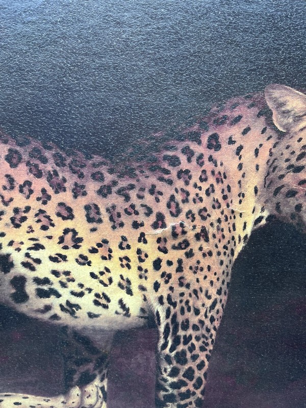Two Leopards Playing Jacques-Laurent Agasse Lying In Exeter Reproduction 24 x 30 gallery
