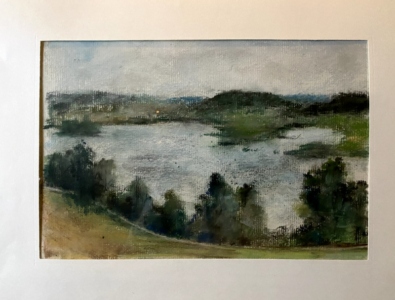 Franz Ehmke 1928-2018 GDR Painter° Small Rummelsberg Wesensee View Pastel