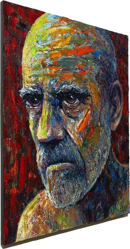 ORIGINAL 30×24″ OIL█PAINTING VINTAGE EXPRESSIONISM ART█SIGNED MAN█MALE PORTRAIT█