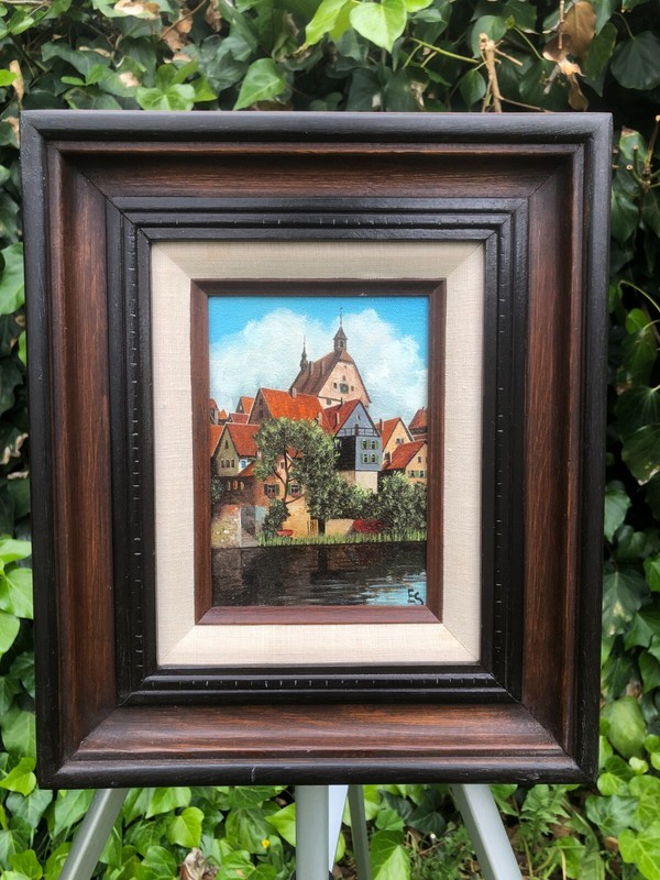 EUGENE SCHMIDT Original MODERN GERMAN LANDSCAPE BERGHEIM BLACK FOREST Ruhr River