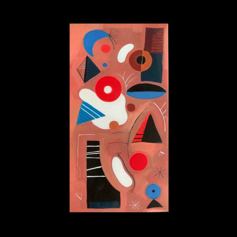 A Fusion of Styles Original acrylic painting on canvas FREE SHIPPING 8" x 16"