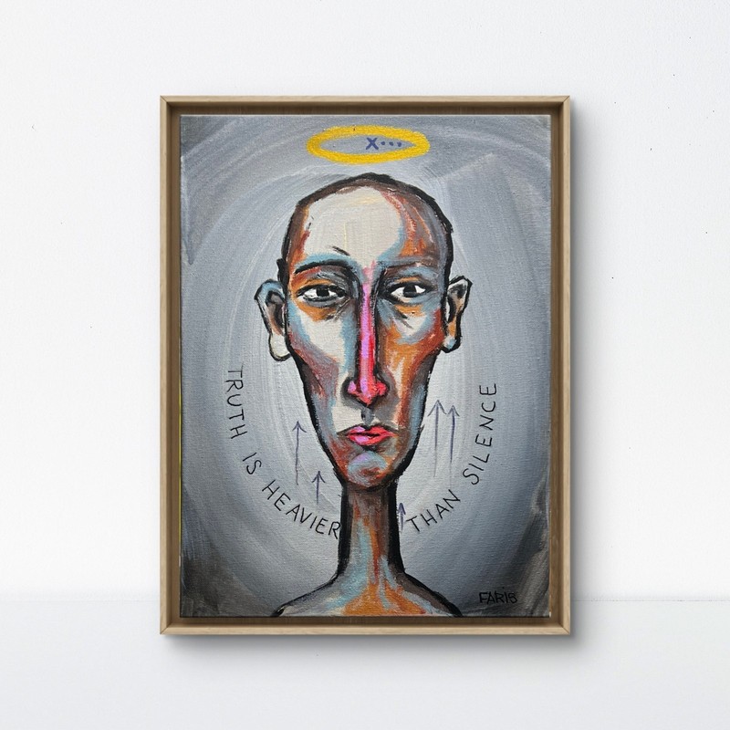 Heavier Than | Original Mixed Media Painting | 12×16 | Truth Teller Series