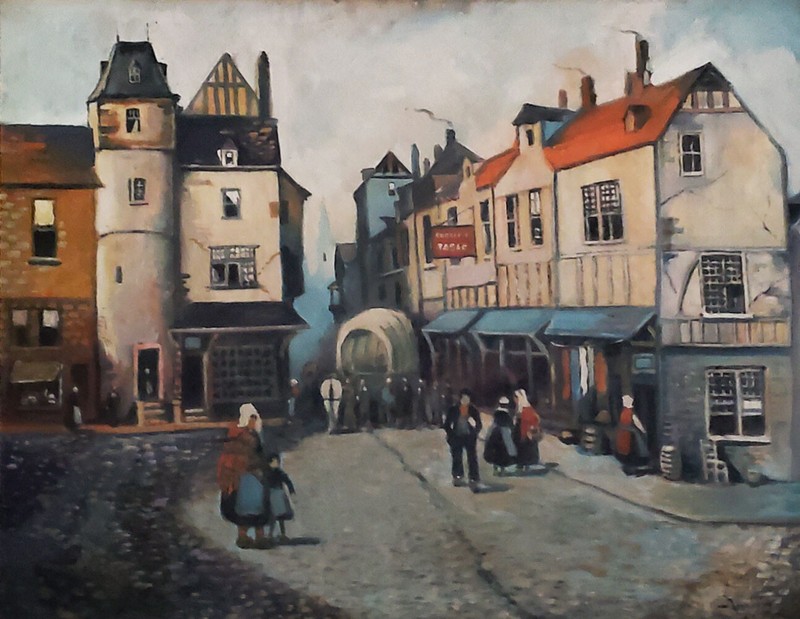 Josef Pierre Nuyttens (Belgian/American 1885-1960) Large Oil Painting on Canvas gallery