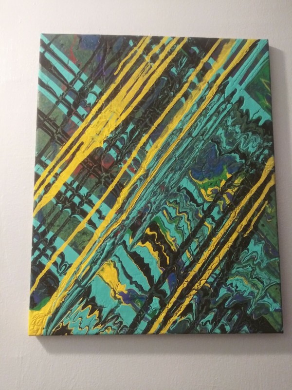 Acid Drips Painting – Epoxy Sealed – 16 x 20 inches Original – Signed By MAKE$