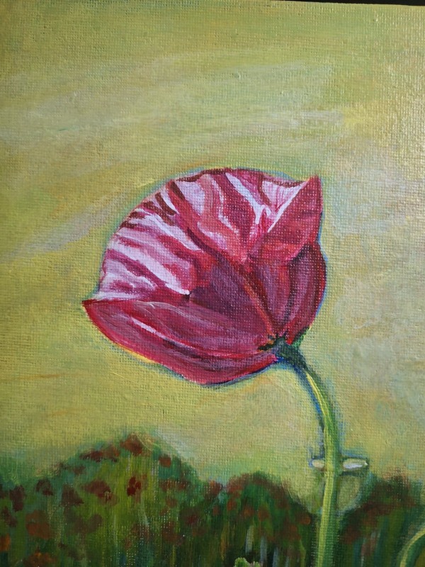 Original Contemporary Single Flower 8x10 Acrylic Painting gallery
