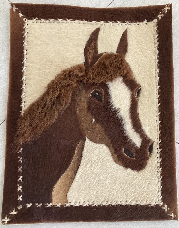 Original Horse Equine Art Horse Hair Unique 25 X 19”