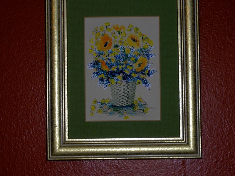 ORIGINAL Signed Rouse Bluebonnet Royal Bouquet Yellow TX Wild Flower Gouache Art gallery