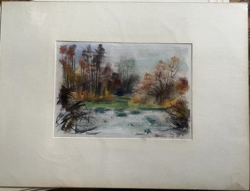 FRANZ EHMKE 1928-2018 GDR PAINTER °AM TEGELER FLIESS NEAR MONK MILL PASTEL FIELDS