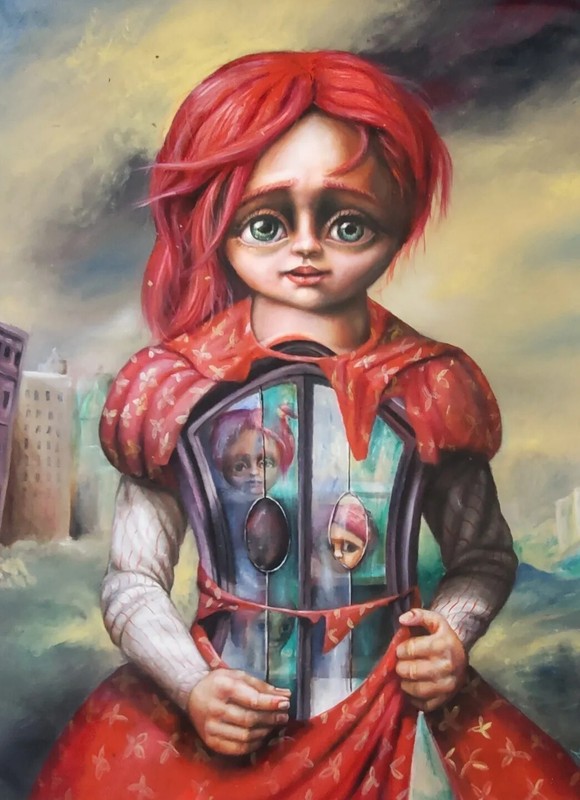 Oil on canvas Enrique alfonso cuban art 35.4 x27.5" T:introspeccion... 2022 gallery