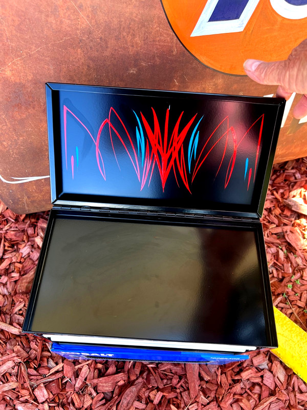 Pinstriped Kustom Kulture Hot Rat Rod Art Kobalt Mini Black Tool Box Garage Art gallery