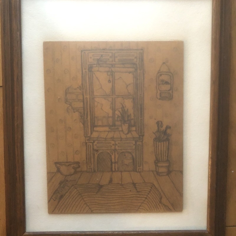 Leo Wenger Obituary Chicago, IL (1928-2016) artist painting drawing on wood 1968 gallery