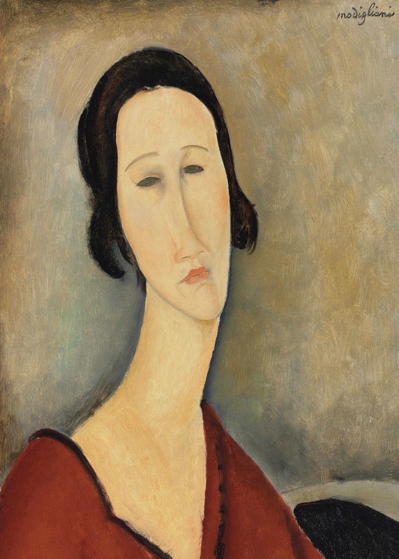 Amadeo Modigliani Style Oil Painting Hand Painted Canvas Portrait Modern Art