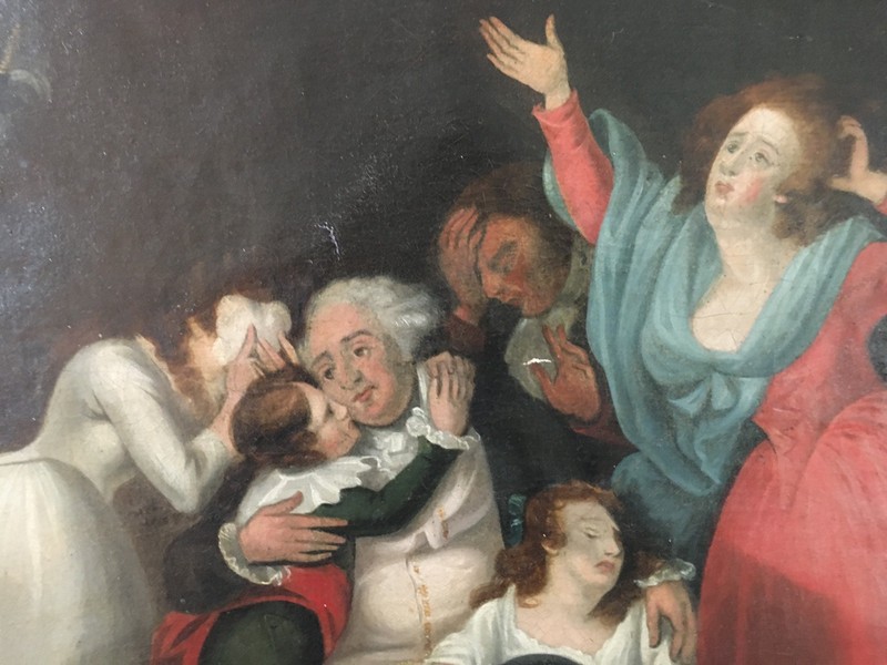 Original 19th Century Historical Painting of Louis XVI in Cell before Execution gallery