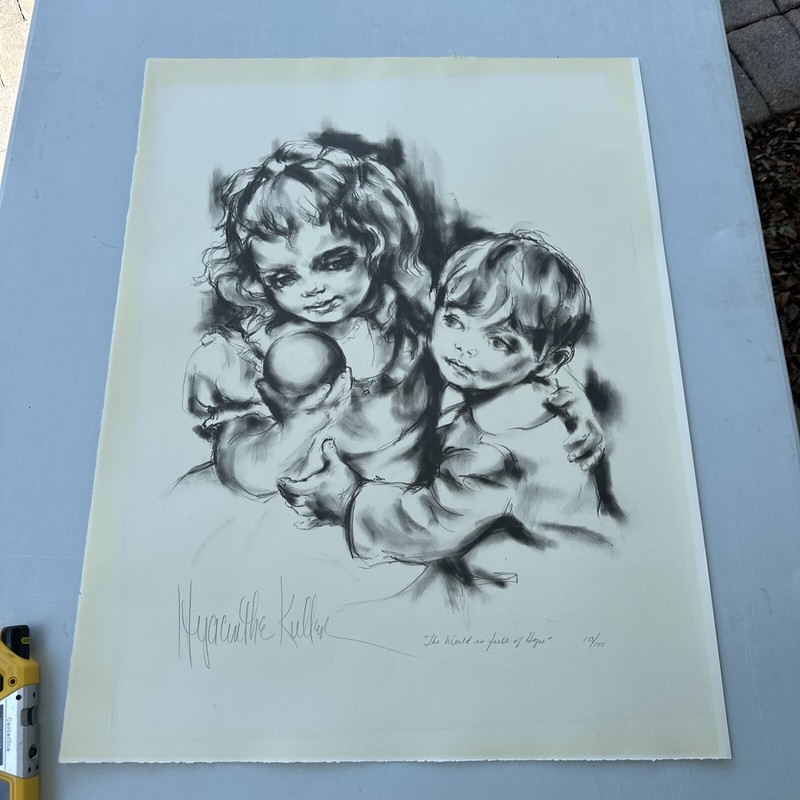 HYACINTHE KULLER PENCIL SIGNED LITHOGRAPH LE 158/175 The World Is Full Of Hope