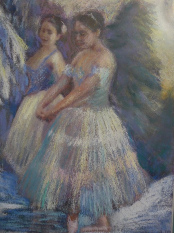 «Snow Forest Dance» Pastel, framed 17″ x 12-1/2″