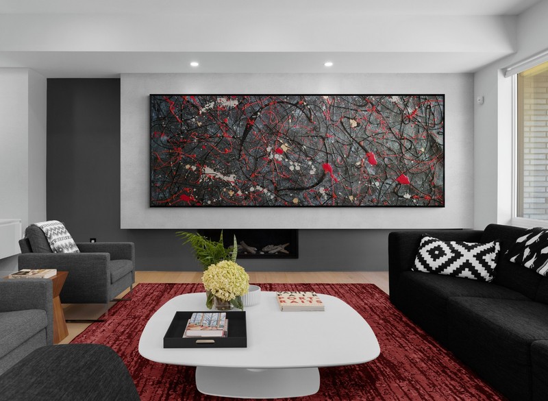 Panoramic Jackson Pollock Style John Wick Dark Colors Canvas – 78×29 in gallery