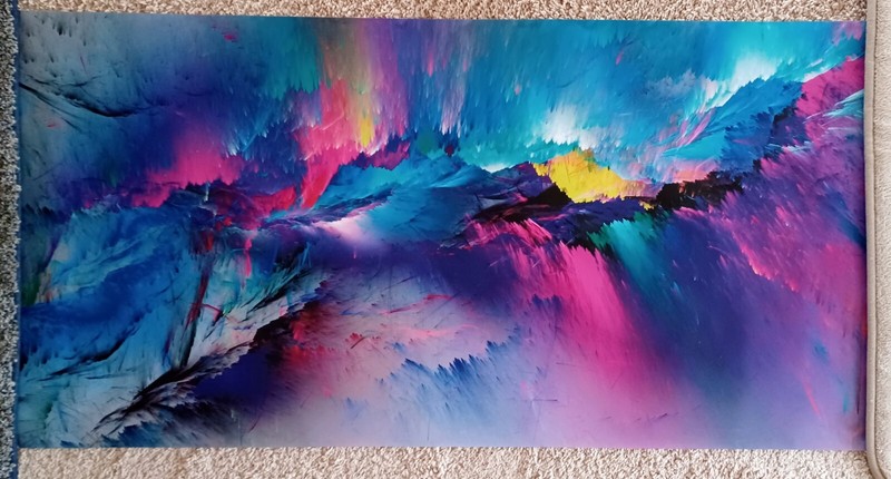 COLORFUL ABSTRACT WALL ART! LARGE FABRIC PRINT HOME DECOR USA