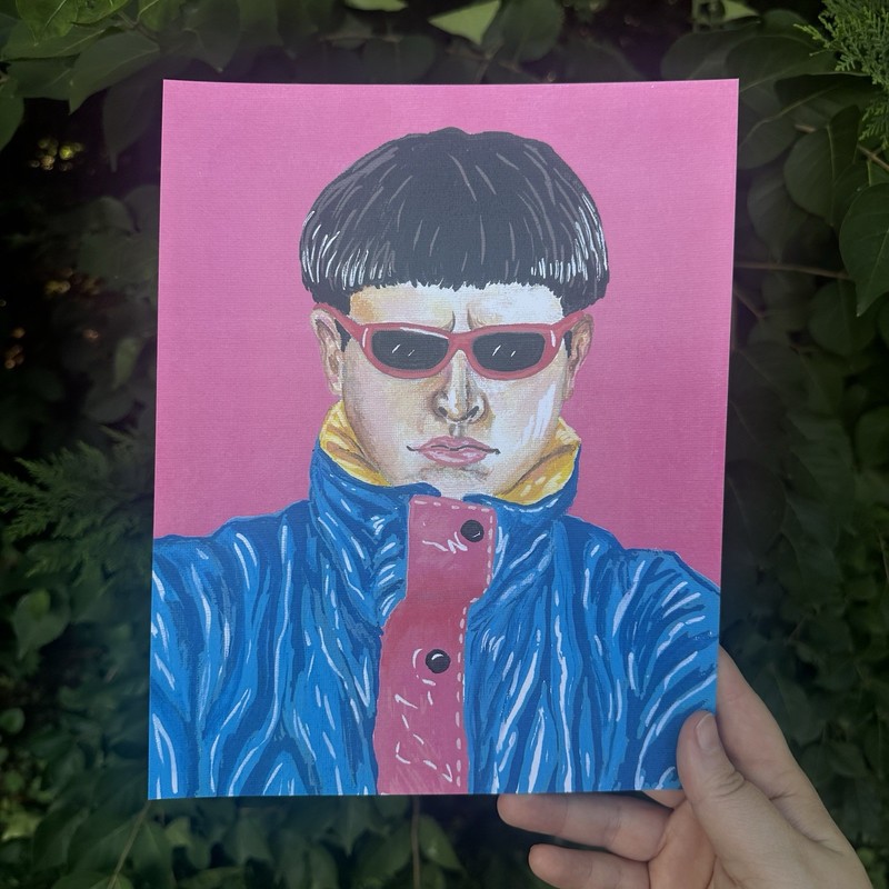 8×10 Oliver Tree Acrylic Painting Print On Cardstock Signed by Artist