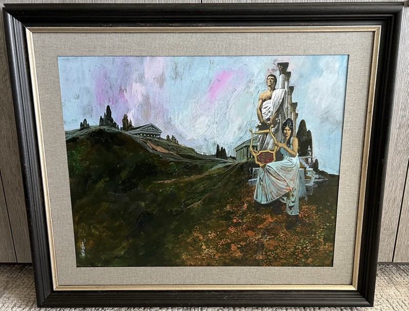DAVID J. BLOSSOM (1927-1995) Illustration Art Book Cover original painting 1974 gallery