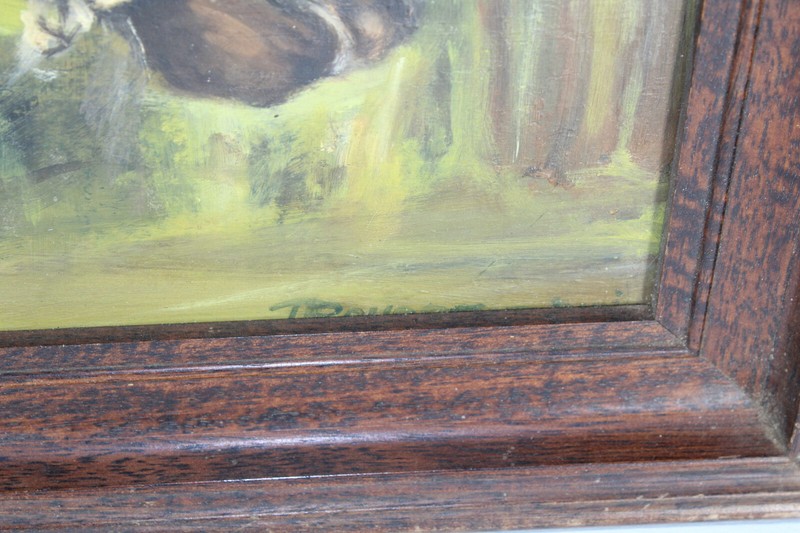 Vintage oil panel painting horse portrait signed equestrian gallery
