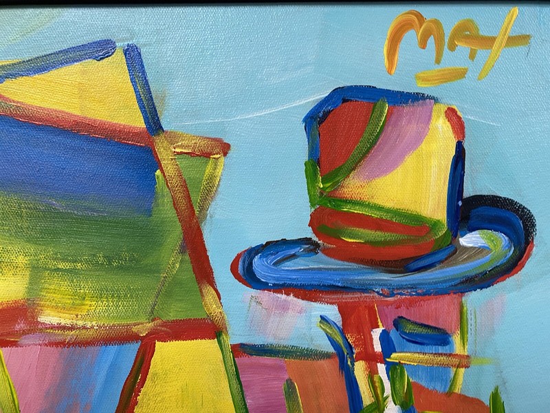 PETER MAX Original Canvas Neon Man Brilliant Colors Unusual Large Piece gallery