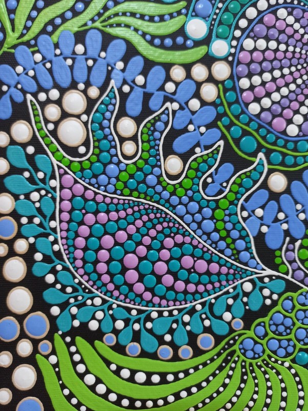 Original Seascape Painting Abstract Ocean Plants Coral Reef Art Purple Galaxy gallery