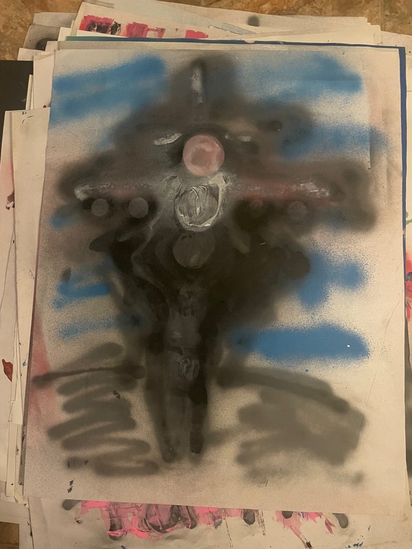 graffiti street art “Airplane” flying Ody West 22×28 poster size acrylic spray