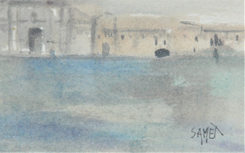 Venice Under The Mist, Framed Watercolor, Italy, Signed To Identify gallery