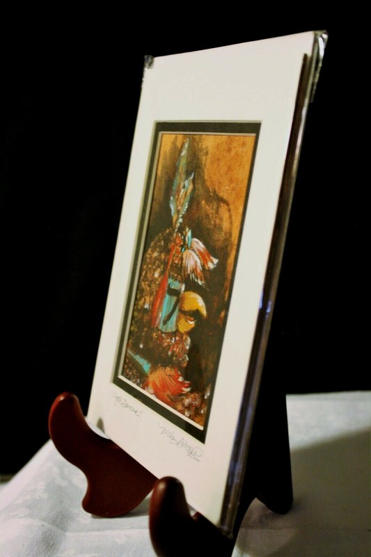 SIGNED SMALL ARTWORK NATIVE TRIBAL "EAGLE DANCER" KACHINA ART by MISHA AMBROSIA gallery