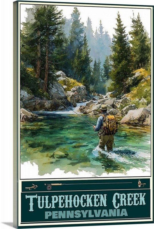 Tulpehocken Creek Penn. Fly Fishing Travel Poster for Prints Framed or Canvas