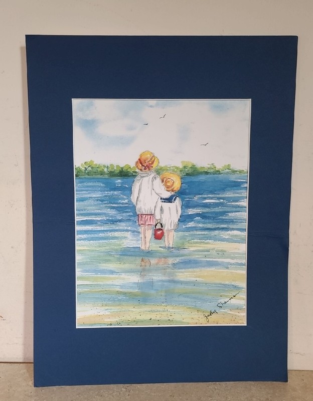 ‘Children Wading’ Watercolor Painting by Judy Sherman 16″ x 12″ (Feb 2009)