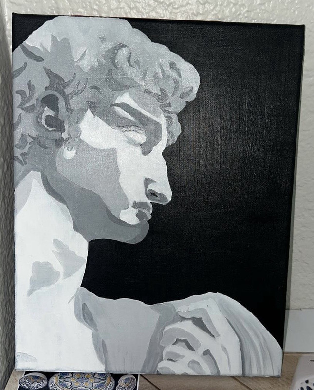 Black & White Michelangelo’s David painting