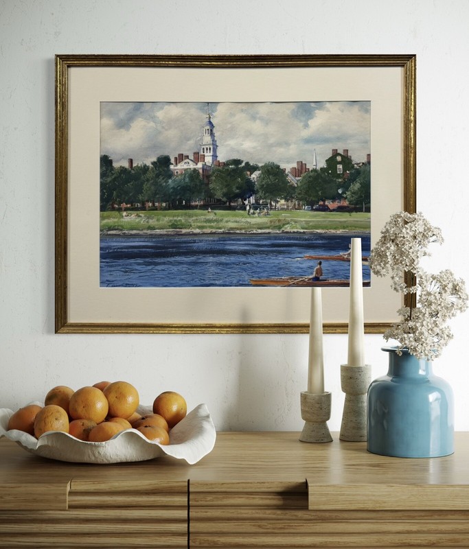 Exceptional Aiden Lassell Ripley Rowing on the Charles River, Harvard University gallery